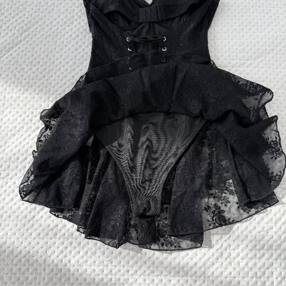 OUTCAST DYLAN MINI DRESS BLACK LACE CORSET XXS - Picture 6 of 8